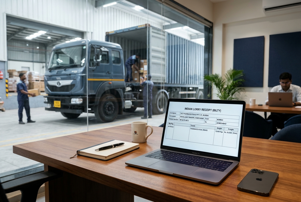 Modern Transport Dispatch Office with Digital Verified Bilty