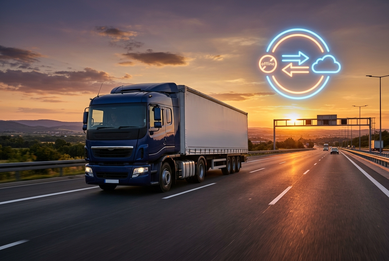 Highway Freight Logistics with Offline Local Caching and Cloud Sync